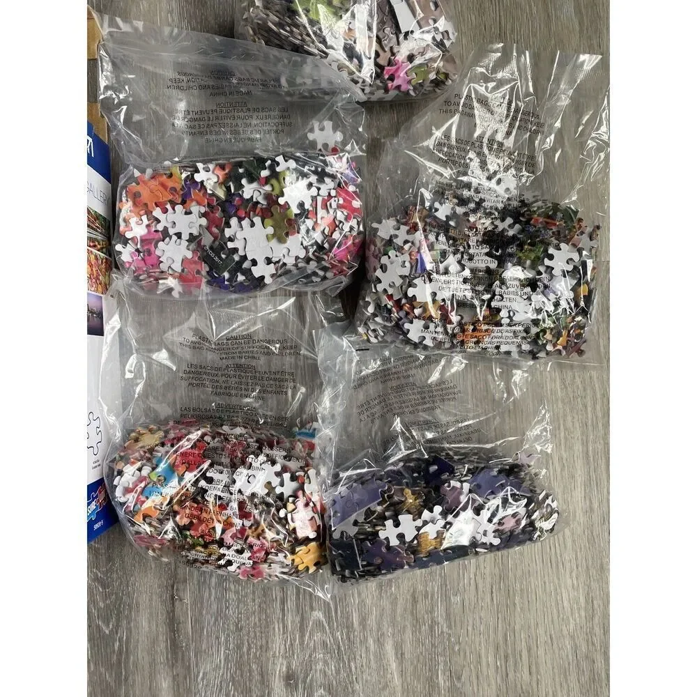5 Sure-Lox Photo Gallery 500 Piece Puzzle 2500 Total Pieces Only 1 Puzzle Worked